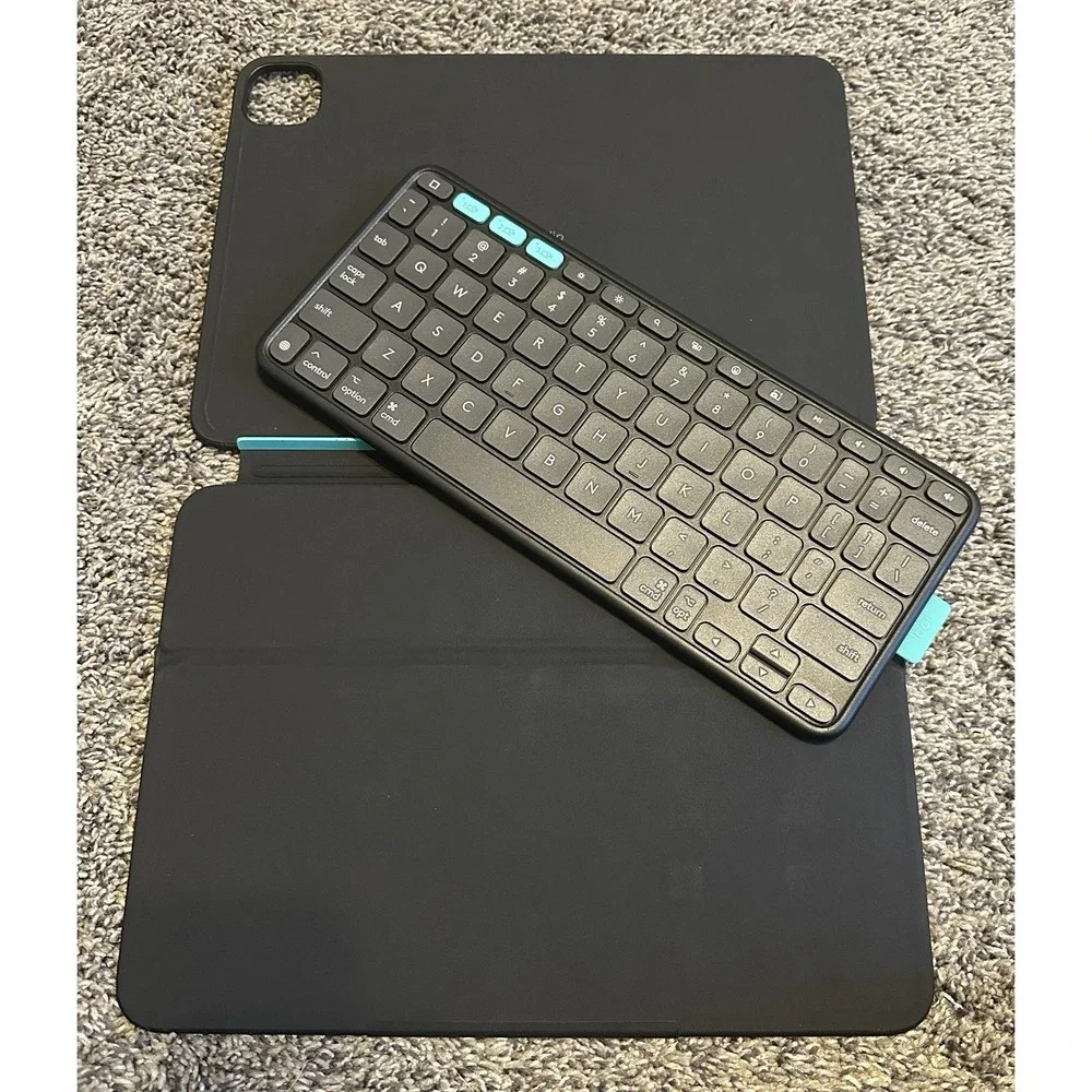 Logitech Black Tablet Keyboard Case with Teal Accent